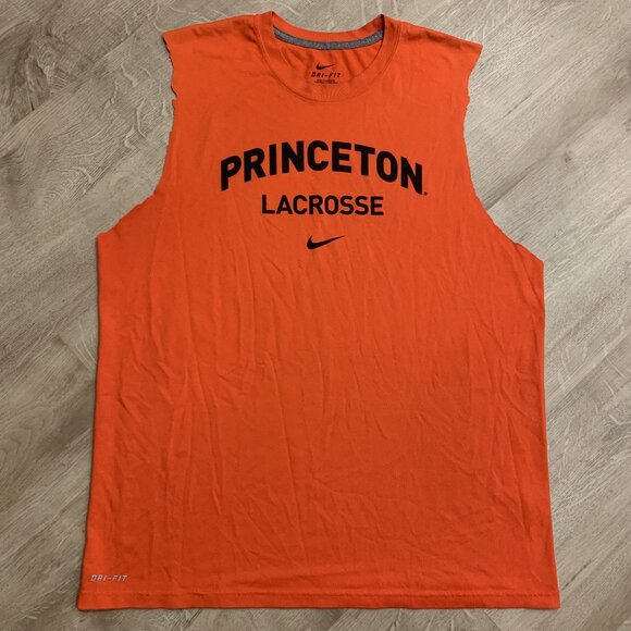 Nike Princeton University Tigers Lacrosse Sleeveless T-Shirt Men's Large L Tank - Picture 1 of 7